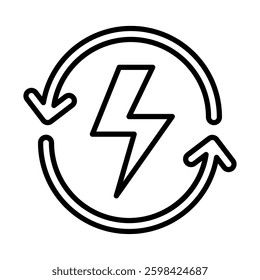 Renewable Energy Vector Line Icon Design