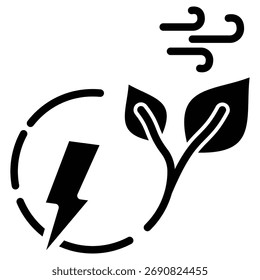 Icono del Web de energía renovable en estilo audaz