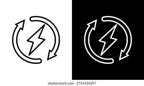 Icono blanco de energía renovable Set Vector