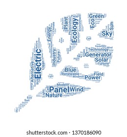 renewable energy word cloud. tag cloud about renewable energy