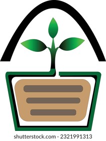 Renewable Energy.Tree in a pot.Green Energy .small tree art