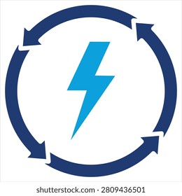Renewable Flat Blue Icon Collection