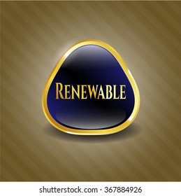 Renewable gold badge or emblem
