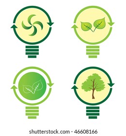 Renewable green energy: 4 Light Bulb