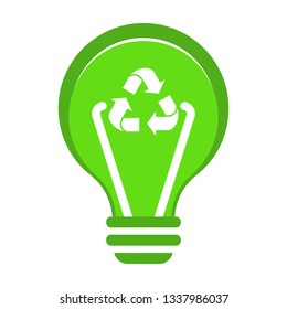 Renewable green energy concept. Flat vector cartoon illustration. Objects isolated on a white background.World Environment Day poster.