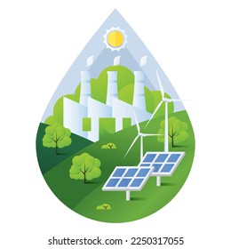 Renewable Green Energy Concept Illustration