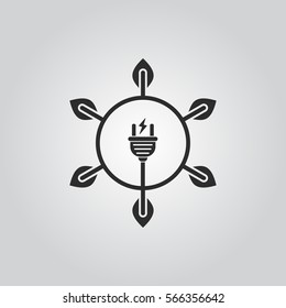 Renewable green energy icon