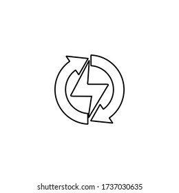 Renewable green energy icon. Line icon illustration for perfect web and mobile design. Ecology and environment concept.