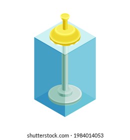 Renewable Green Energy Source with Hydrogen Fuel Isometric Vector Illustration