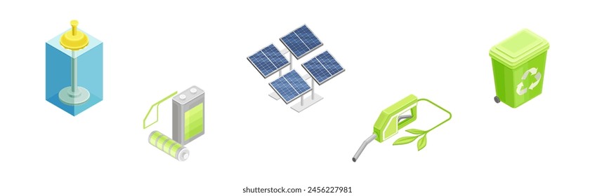 Erneuerbare grüne Energie Technologie und Vektorgrafik der Anlage