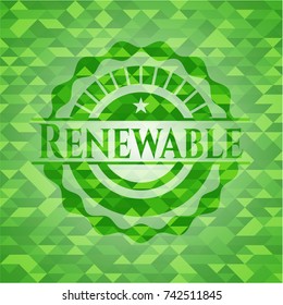 Renewable green mosaic emblem