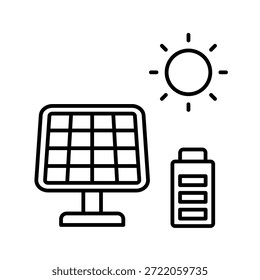 Icono de esquema de cuadrícula renovable Ilustración vectorial