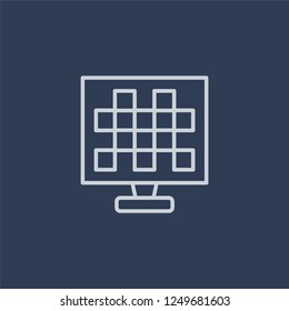 Renewable icon. Renewable linear design concept from Ecology collection. Simple element vector illustration on dark blue background.