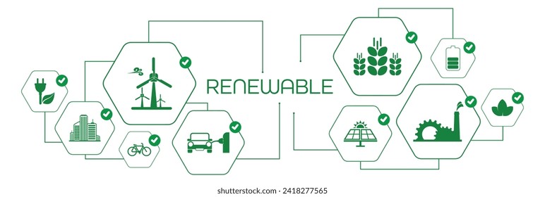 renewable icon on white background