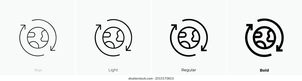 renewable icon. Thin, Light Regular And Bold style design isolated on white background