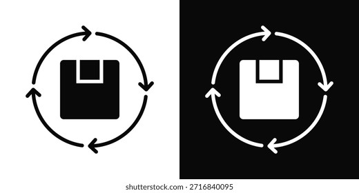 Renewable Icon White And Black Background Style