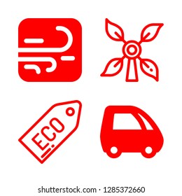 renewable icons set with wind, eco and windmill vector set