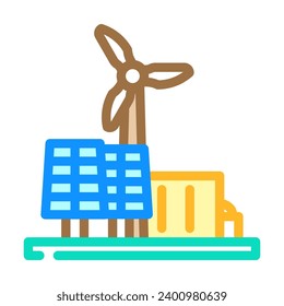 renewable integration energy color icon vector. renewable integration energy sign. isolated symbol illustration