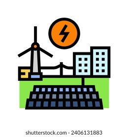 renewable integration energy color icon vector. renewable integration energy sign. isolated symbol illustration