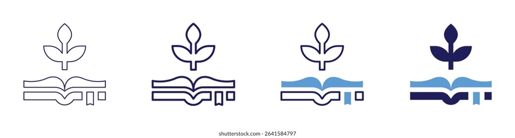 Renewable materials icon in 4 different styles. Thin Line, Line, Bold Line, Duotone. Duotone style. Editable stroke.