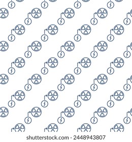 Renewable Nuclear Energy vector Radiation concept linear seamless pattern