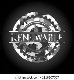 Renewable on grey camouflage pattern