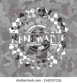Renewable on grey camouflaged pattern