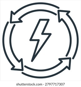 Renewable Outline Icon Style Collection