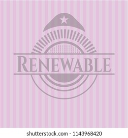 Renewable pink emblem