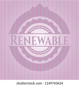 Renewable pink emblem