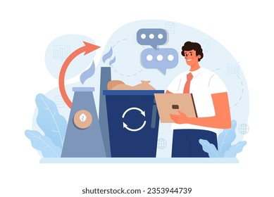 Renewable power. Sustainable electricity consumption. Energy generation source. Solar, water, wind, geothermal and battery. Flat vector illustration