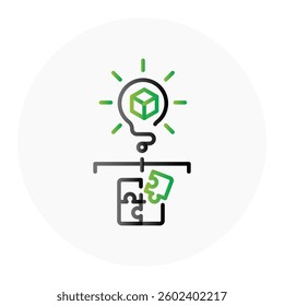 Renewable Product Innovation Icon. Eco-friendly Product Development Symbol. Illustration for Green Business Concept.