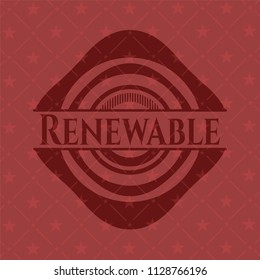Renewable red emblem. Retro