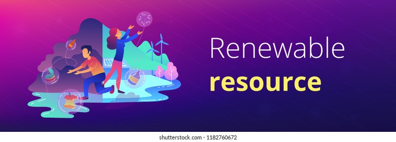 Plantilla de banner de recursos renovables.