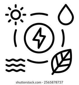 Renewable Resources Icon Element For Design
