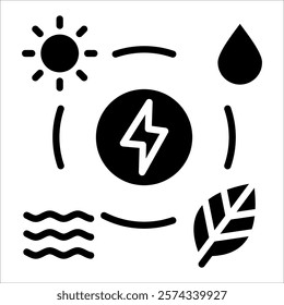 Renewable Resources Icon Element For Design