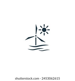 Icono Recursos renovables. Icono de responsabilidad social simple monocromo para Plantillas, Diseño web e infografías