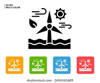 Renewable Resources Icon Multi Color Style Vector Illustration