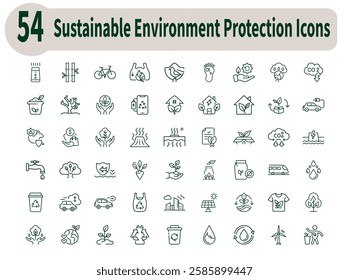 Renewable roots eco-friendly icon pack for sustainable design