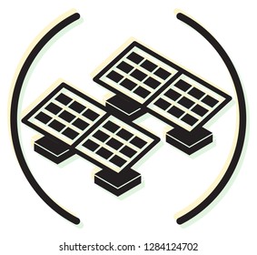 Renewable Solar Energy - Ground Installation - Icon as EPS 10 File