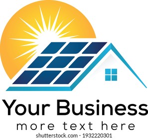 renewable Solar energy house logo