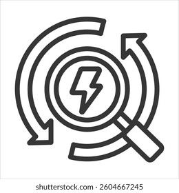 Renewable Sourcing Outline Icon Vector Illustration