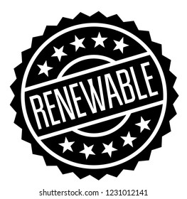 renewable stamp on white background. Sign, label, sticker.
