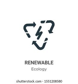 Renewable vector icon on white background. Flat vector renewable icon symbol sign from modern ecology collection for mobile concept and web apps design.