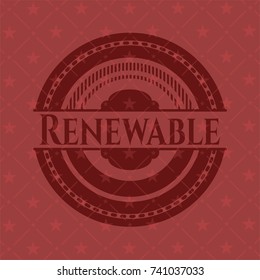 Renewable vintage red emblem