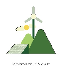 Renewable wind energy vector illustration
