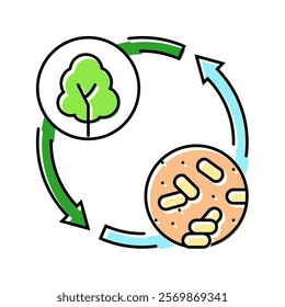 renewable wood pellets color icon vector. renewable wood pellets sign. isolated symbol illustration