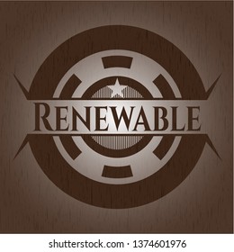 Renewable wooden emblem