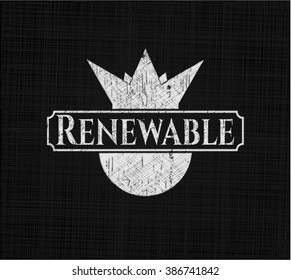 Renewable written on a blackboard