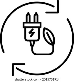 Renewableenergy Vector Line Icon Design
